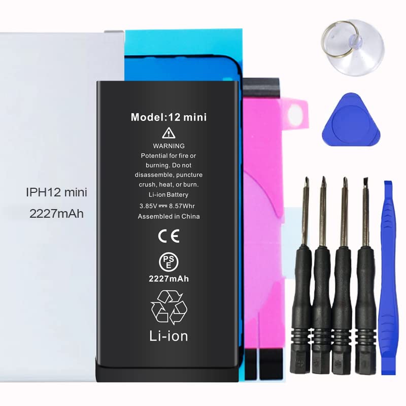Kit batterie pour iPhone 12 Mini autocollant etanche et outils de changement
