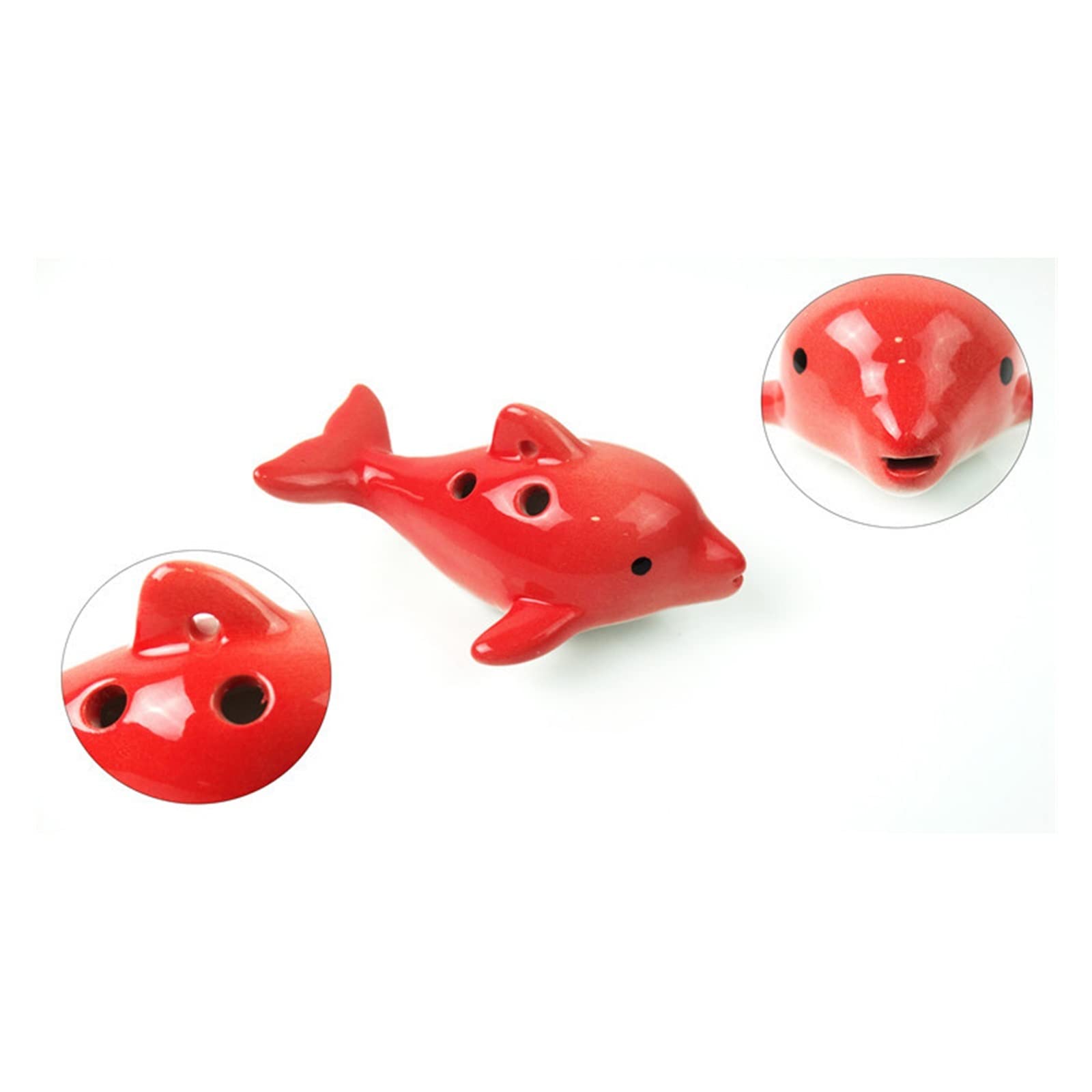 Ocarina en forma de pez, Ocarina de cerámica de 6 agujeros, C-tune, instrumento de viento de Ocarina para estudiantes y niños, instrumento de ocarina