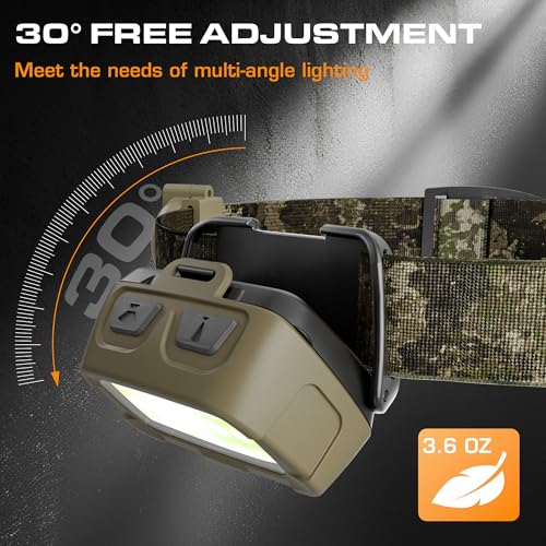Adjustable Outdoor Headlamp for Adults with 7 Light Modes