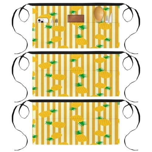 Tablier court de chef 3 poches demi-tablier cuisine bistrot