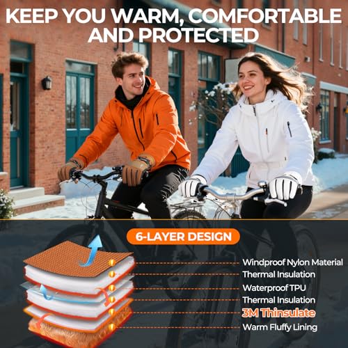 Image of rivmount Winter Waterproof Ski Snow Warm Gloves for Women Men, Windproof Cold Weather Thermal with Touchscreen Fingers, for Running Driving Cycling Hiking Biking Outdoor Sports Daily Work