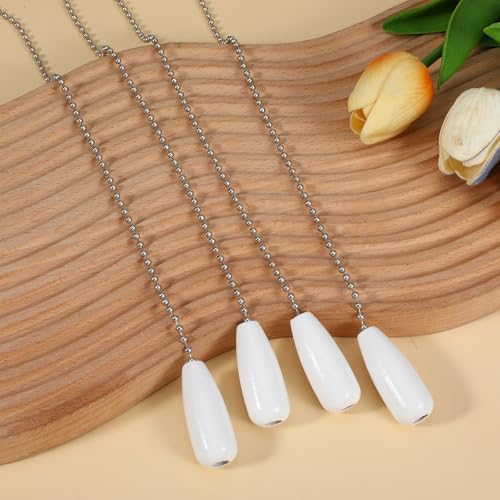 Image of 4PCS Ceiling Fan Pull Chain Extensions 12.6 Inch White Ceiling Fan Pull Chain Ornaments Fan Chains Extensions for Ceiling Fans Lighting Decor White