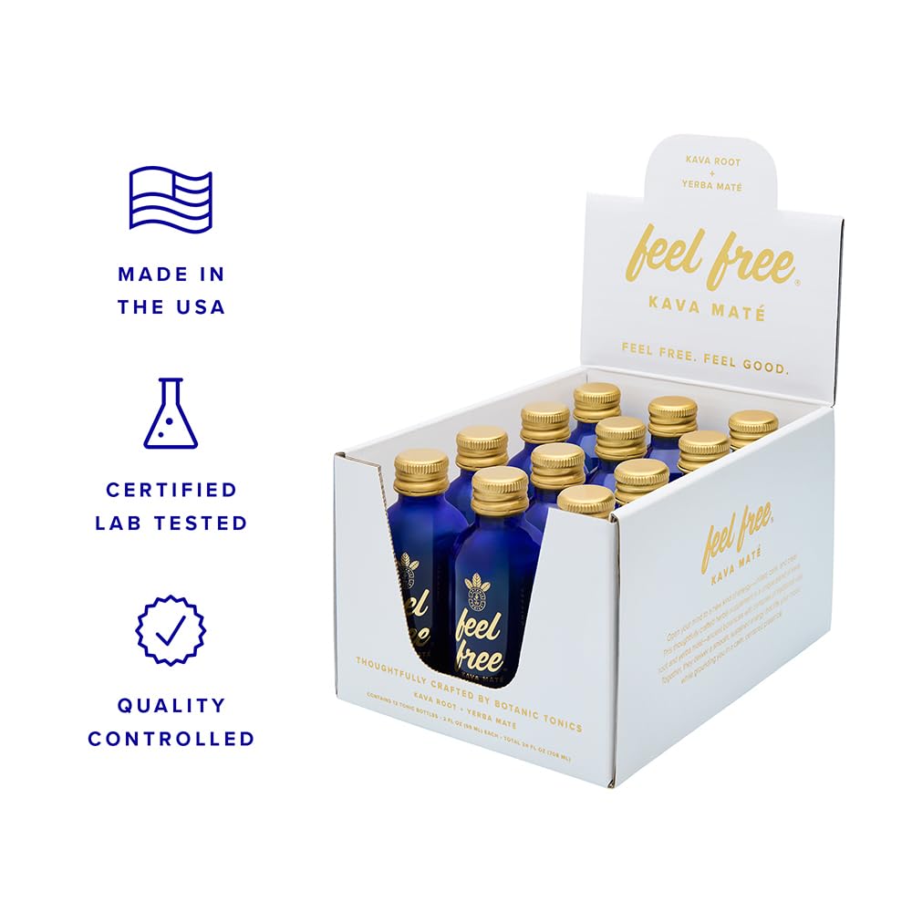 Botanic Tonics Feel Free Kava Mate - Natural Energy with Kava Root and Yerba Mate - Mood Boost & Sustained Energy - Pack of 12 (24 Servings) — Amazon image 7