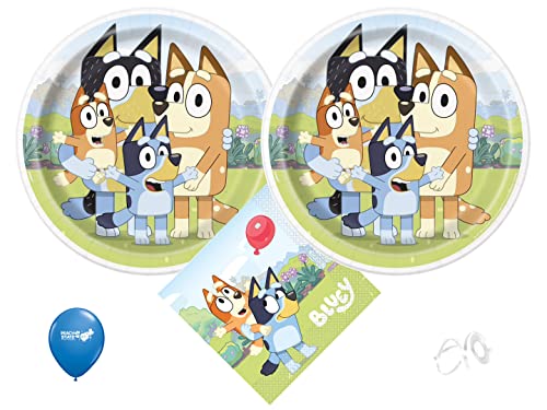 Bluey Birthday Party Supplies Bluey Decorations Bluey Plates Bluey Napkins Bluey Tableware Serves 16