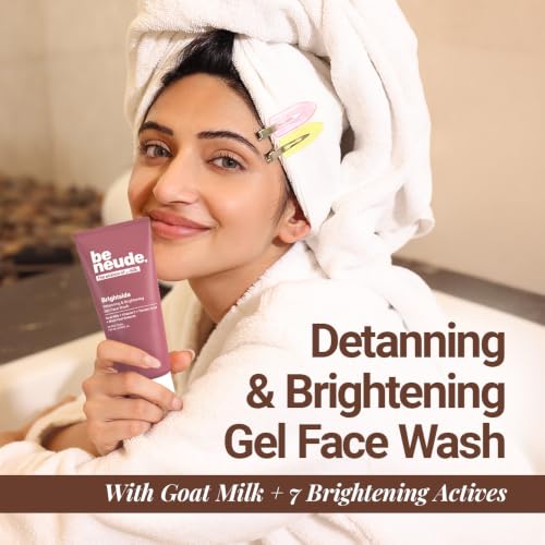 Image of Neude Brightside 50ml Detan & Brightening Gel Face Wash with Goat Milk, Vitamin C & Tartaric Acid for Dark Spot Removal, Pigmentation & Glow, Face Wash for Men & Women