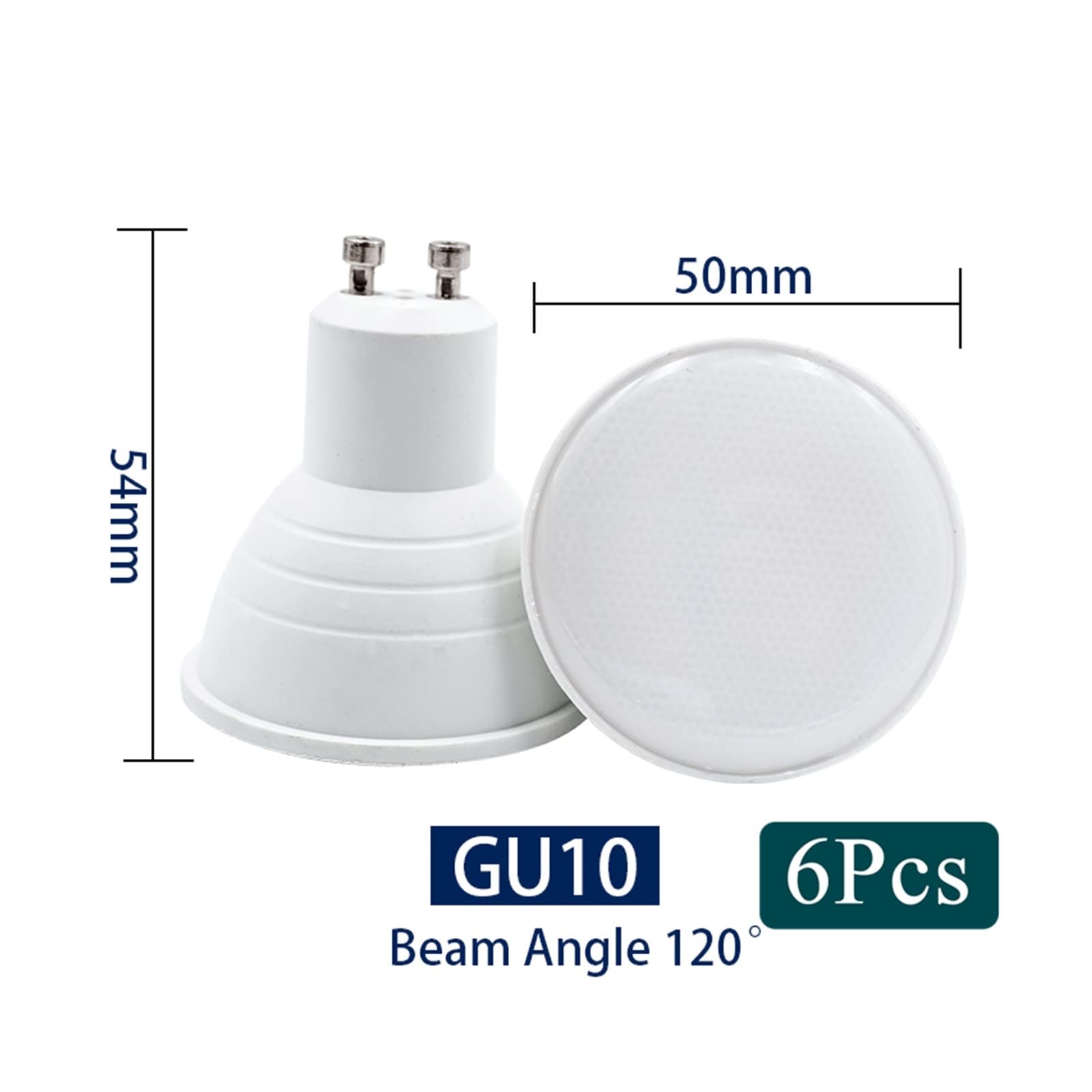 6 sztuk/partia E27 Żarówka LED Spotlight E14 MR16 GU10 220 V 6 W Zimny ​​Ciepły biały Bombillas LED Lampa Spot Light Lampara do Oświetlenia Domu Lucky (Color : Cold White, Size : 120 GU10 -AC