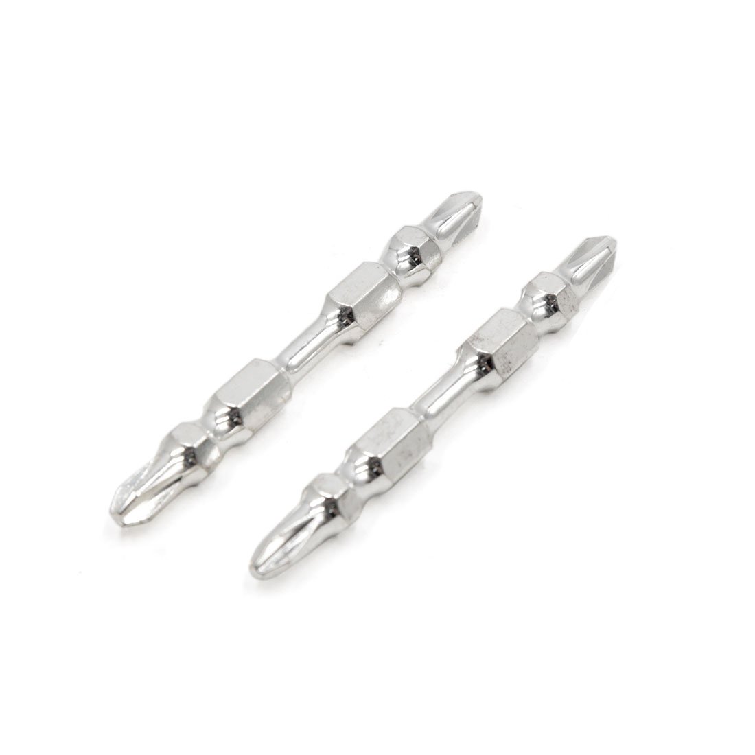 10 Stück silberfarbene 65 mm lange Kreuzschlitzschraubendreher-Bits mit zwei Enden for das Auto