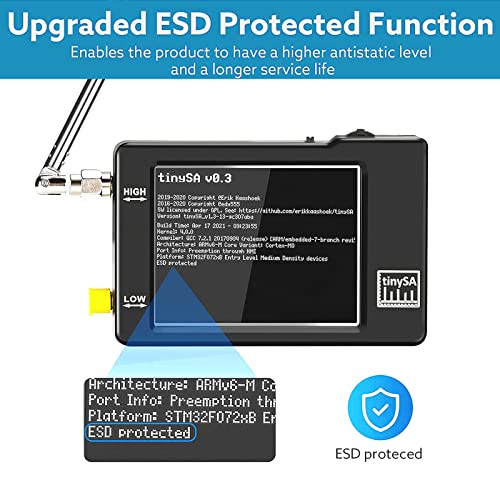 Image of TinySA Spectrum Analyzer Handheld,2.8inch Touchscreen 100KHz-960MHz Portable Frequency Analyzer MF /HF /VHF UHF Input | ESD Protected Function & PC Control | As a Signal Generator