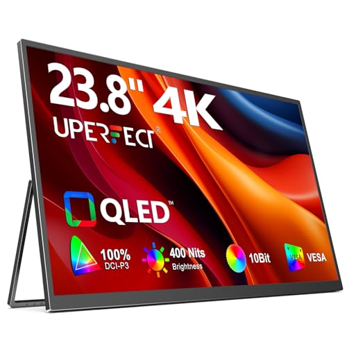 UPERFECT Tragbarer Monitor 4K 23.8\" QLED | 400 Nits 24“ Großbildschirm | 3840 * 2160 UHD 100{d23f2c9e6e0d925668a0a5cb3e25060a295492778c8303ad7d0c4a921277e35f} DCI-P3 | 1MS FreeSync | USB-C & HDMI | VESA & Ständer | Zweiter Bildschirm für Laptop, PC, Spielkonsolen UPERFECT Tragbarer Monitor 4K 23.8\" QLED | 400 Nits 24“ Großbildschirm | 3840 * 2160 UHD 100{d23f2c9e6e0d925668a0a5cb3e25060a295492778c8303ad7d0c4a921277e35f} DCI-P3 | 1MS FreeSync | USB-C & HDMI | VESA & Ständer | Zweiter Bildschirm für Laptop, PC, Spielkonsolen