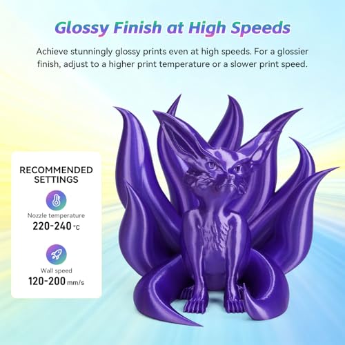 Image of FLASHFORGE Silk+ PLA Filament 1.75mm Purple, Silky Texture 3D Printing Filament, Enhanced Layer Adhesion with Stunning Surface Finish; Chrome-Like Brilliance and Silk-Smooth Perfection