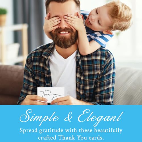 Image of Oaklyn 48 Pack Thank You Cards with Envelopes 4 inchx 5.25 inch for Weddings, Baby Shower, Birthday Parties, Business, and Graduation Thank You Cards Blank - Black and White
