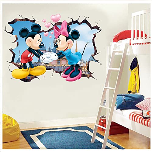 HAO QIN Mickey Mouse Wall Sticker Lovely Mickey Mouse Room Wall DÃ©cor RoomMates Mickey Mouse Wall Sticker Girly Bedroom Mickey Mouse Vinyl Decoration Wall Sticker (15.7X23.7inch)