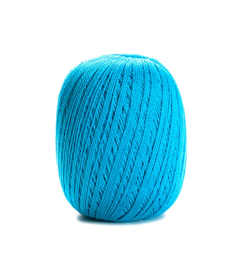 Image of CIRCULO Anne Yarn for Crocheting & Knitting, 100% Mercerized Brazilian Virgin Cotton, Soft Fingering Weight, 547 Yds, 5.19 Oz - Color 2194 Turquoise