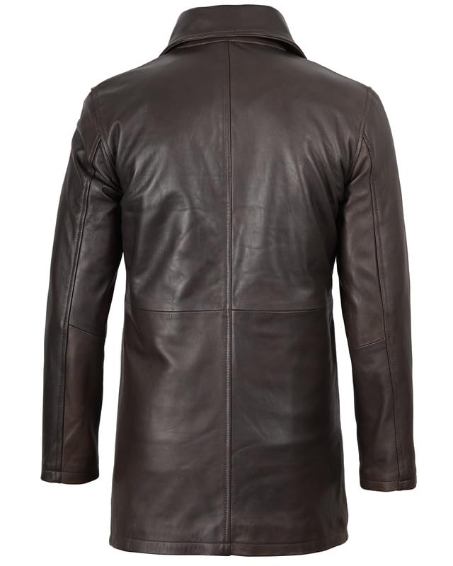 Image of Decrum Disc Leather Coat for Men - Mens Leather Jacket | [1500037] Supr Dstresed Brwn, XXXL