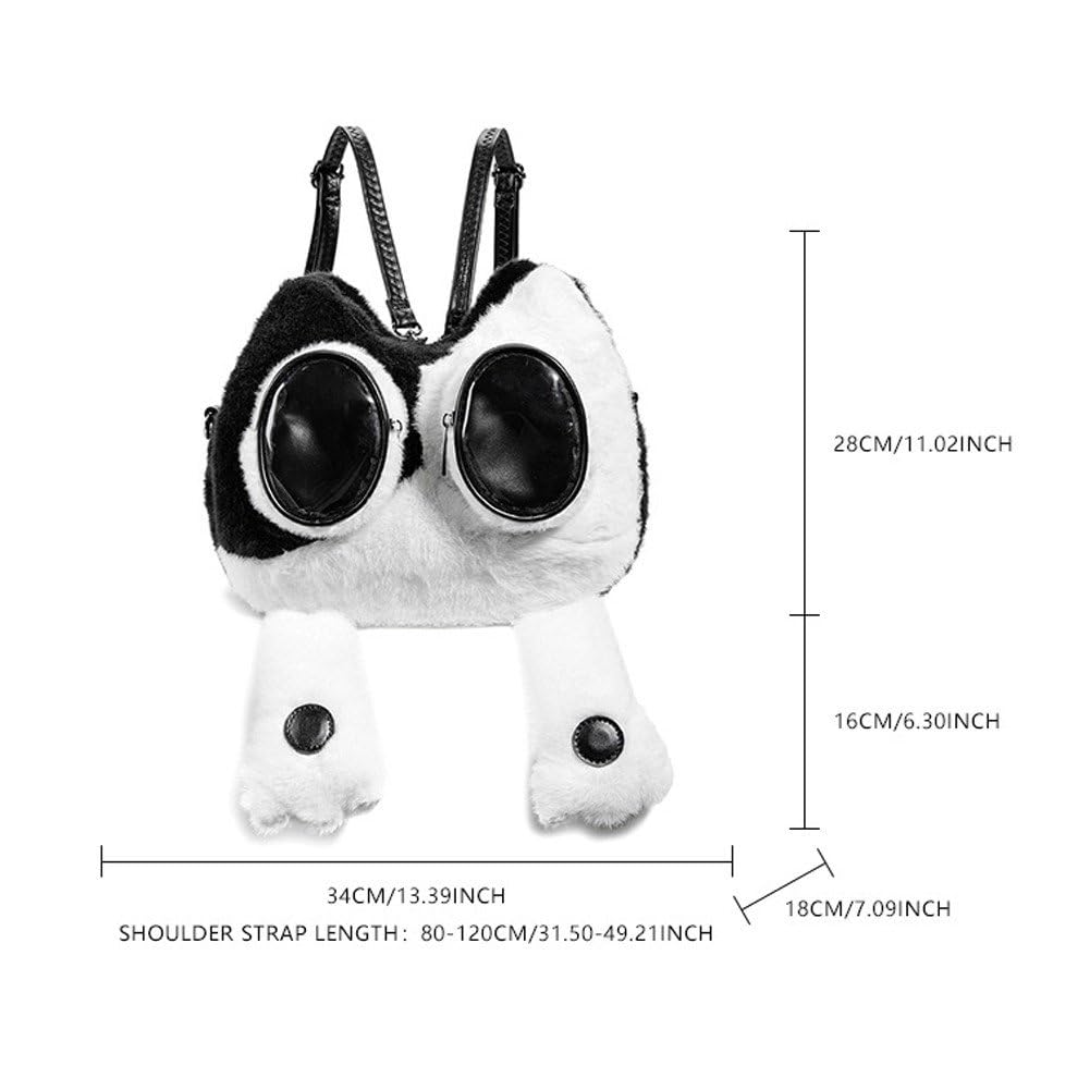 Panda Ita torba, mini pluszowy plecak z okienkiem ekspozycyjnym, puszysta torba na ramię kawaii, kreskówkowa torba szkolna, crossbody