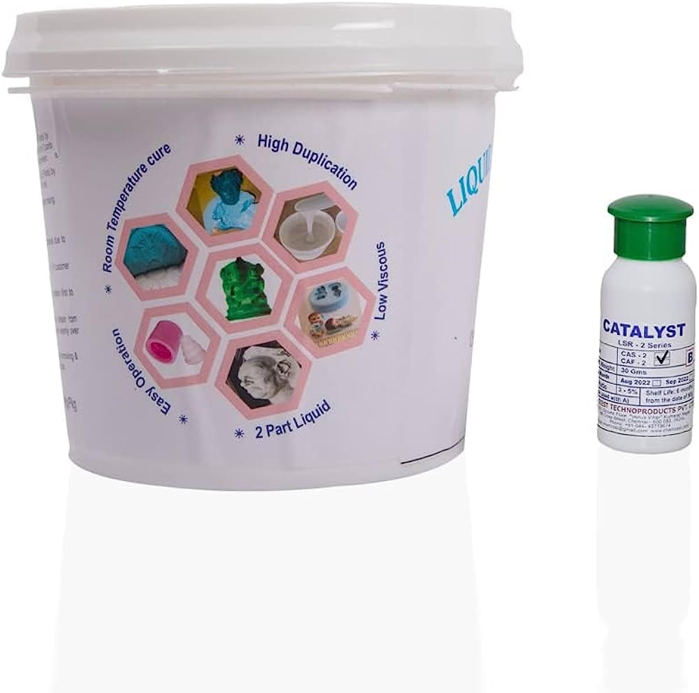 LSR2 Liquid Silicone Rubber for Resin Art Craft, POP & Clay Mold Making Applications (LSR2 SLOW-500GM) (LSR-2-SLOW-500GRM)