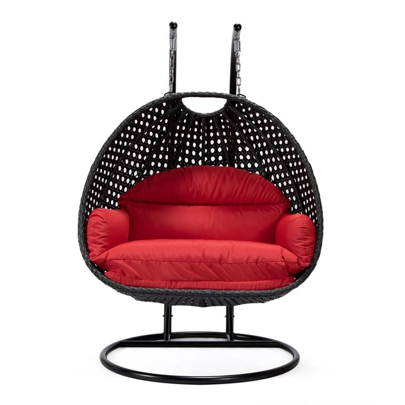 Soft Symphony Double Seater Cushion Set – Polyester Fabric Padded Seat for Hanging Egg/Garden Jhula (RED)