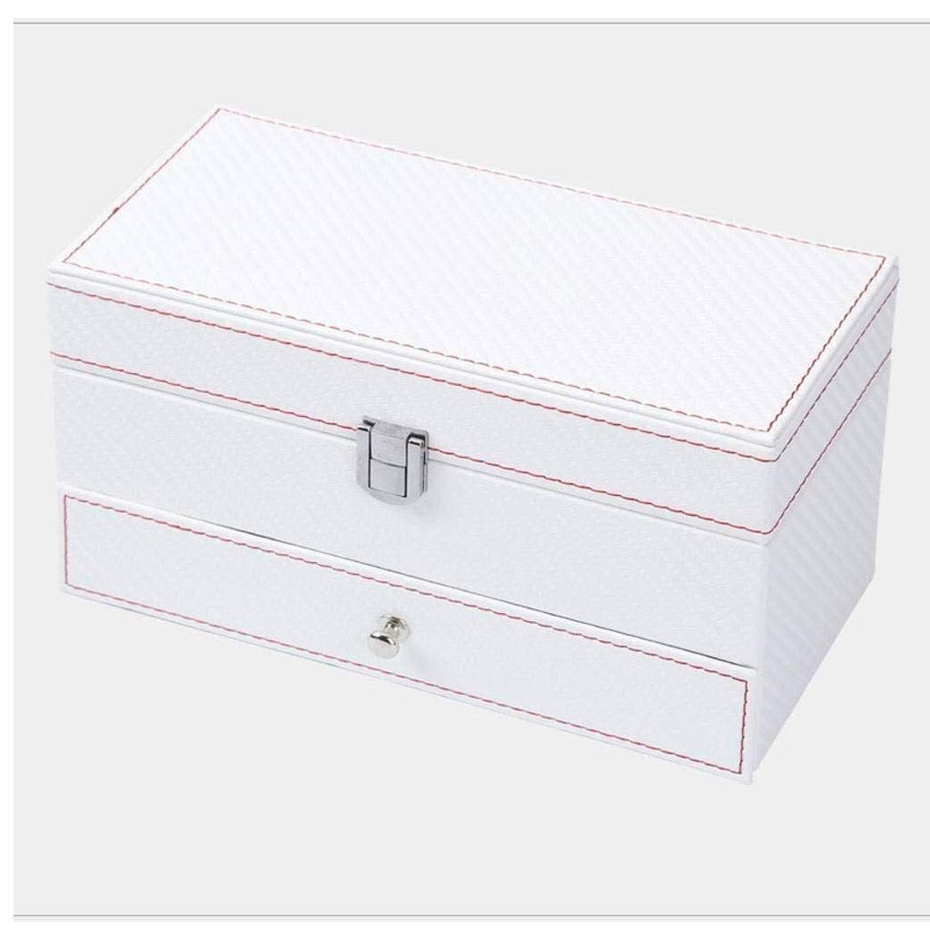 Box Ewelry - Scatola di stoccaggio di Gioielli a Doppio Strato Scatola di archiviazione Semplice per la Scatola di archiviazione per imballaggio (Colore: D)