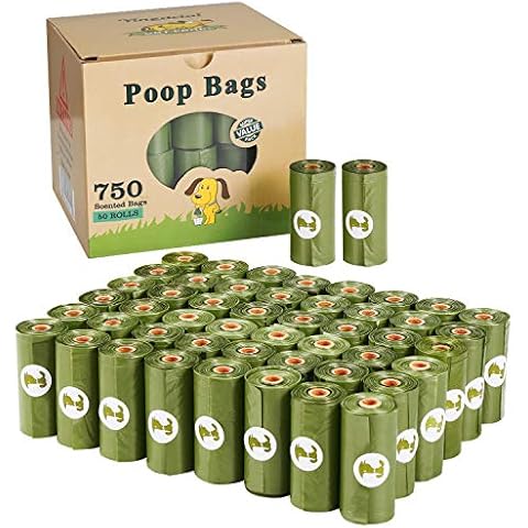 Dog Poo Bags Biodegradable 750 Counts - Large and Thick Eco Friendly Dog Poop Waste Bags | Fresh Scented Cover