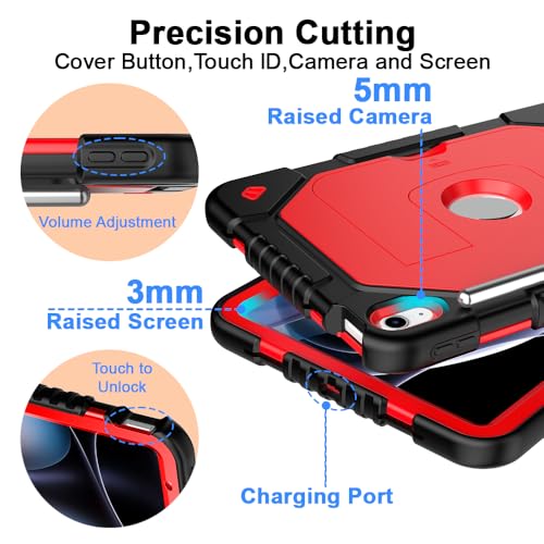 Coque de protection iPad 11" de qualité militaire avec béquille robuste rouge