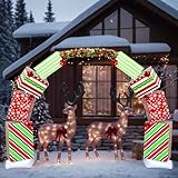 Kinlop 8 Pcs Stackable Christmas Gift Box Decorations, Large Decorative Christmas Stacking Gift Boxes Porch Arch Decor for Xmas Holiday Lawn Yard Garden Home Indoor Outdoor(Classic)
