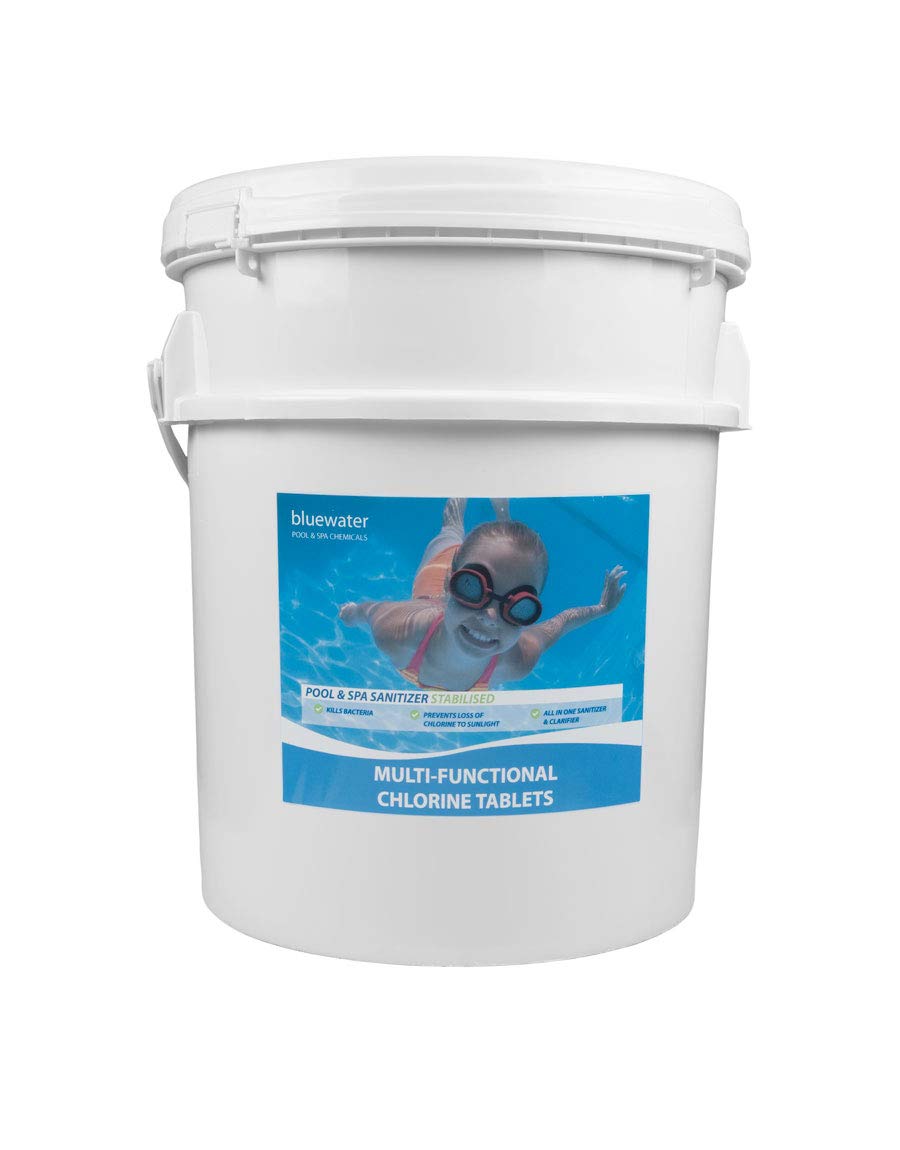 Bluewater 25kg Large Multifunctional Chlorine Tablets 200g — Three-in-One Swimming Pool Treatment