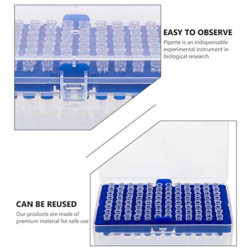 VILLCASE 96Pcs 1Ml 10Ul Líquido Pipeta Ponta de Pipeta de Filtro Descartável Pontas de Pipeta Cientí
