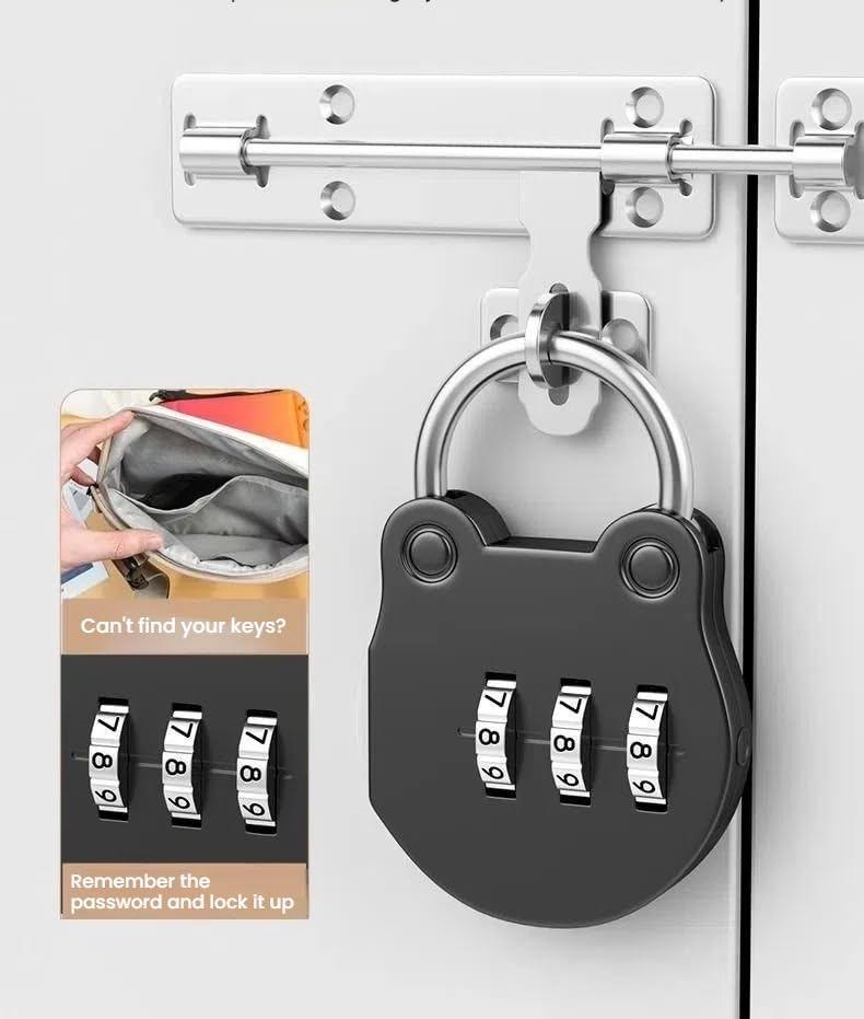 Image of Combination Lock for Locker 3 Digit,Waterproof Padlock for lockers, Bag, School, Toolbox, Gate, Case, Outdoor, Hasp Storage