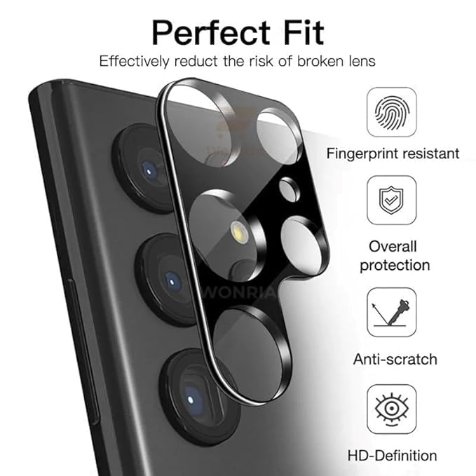 Image of WonRia 1+1 Pack [Matte Tempered Glass for Samsung S25 Ultra 5G (100% FingerPrint Working) with Camera Lens Protector 9H Glass Screen Guard for Galaxy S25 Ultra 5G
