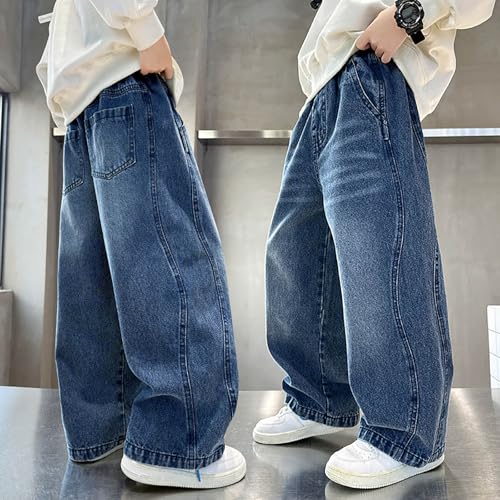Boys Casual Loose Fit Wide Leg Pants for Kids Comfortable Elastic Waist Trousers Perfect for Everyday School3