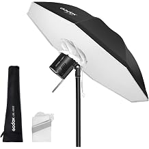 Godox UBL-85S 85cm 33.5" Black Silver Reflective Umbrella Photo Studio Soft Light Umbrella with Large Diffuser Cover for Video Shooting