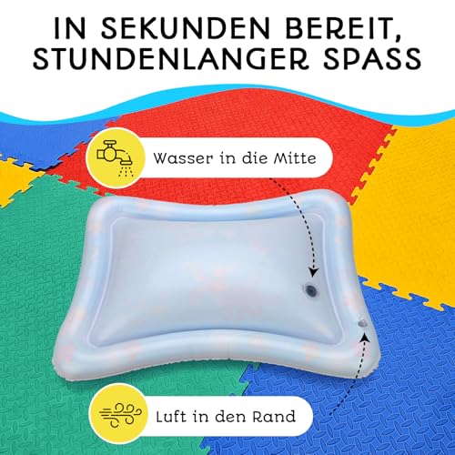 AVEC MAMAN Wassermatte Baby – BPA-freie Wasserspielmatte - Sensorikmatte für Babys - Baby Wassermatte für Bauchlage & Entwicklung - Wassermatte für Baby 3-12 Monate - Spielzeug Baby