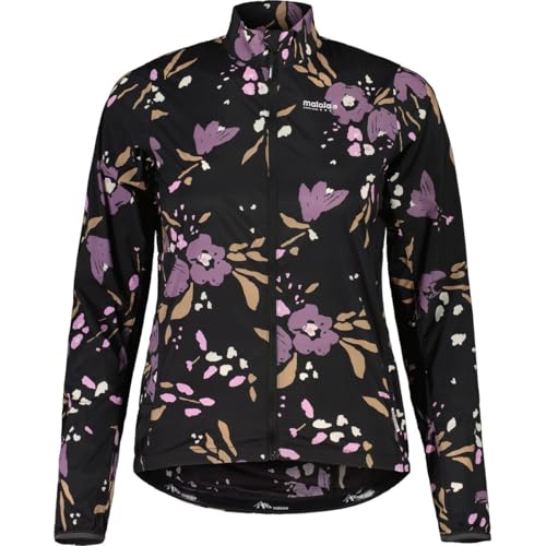 Maloja Seism Printed Cycling Jacket - Women's Deep Black Brushflower, L