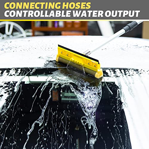 5-In-1 Car Wash Brush With Long Handle, Car Wash Kit With 56" Extension Pole, 10" Soft Bristle Cleaning Brush, Window Squeegee, Car Wash Mitt(2X), Microfiber Wash Mop For Car, Truck, Rv, House Siding #TOP6