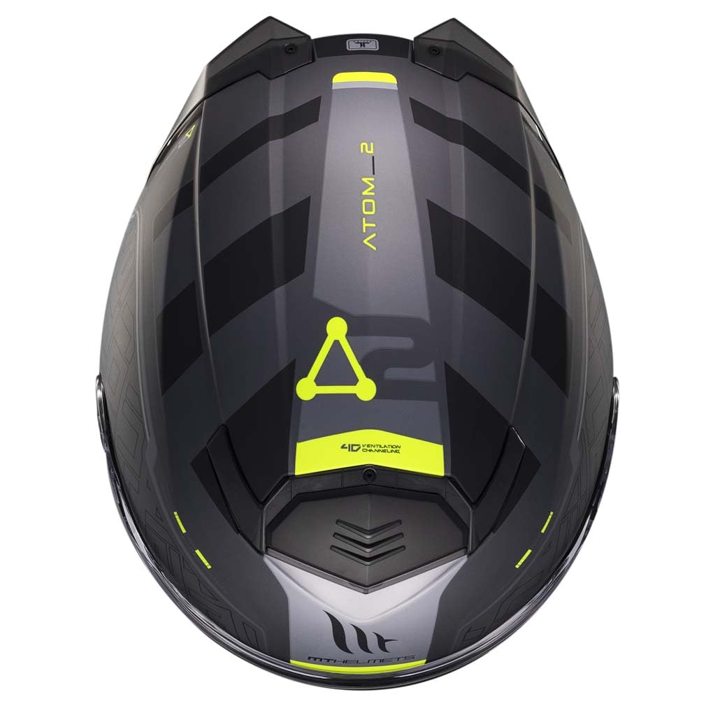 Designed MT Atom 2 Destiny C2 Gris Amarillo Mate Bluetooth Sena Integrado - Casco de Moto Modular Abatible con Visor Solar - Unisex Hombre y Mujer - Homologado P/J ECE 22.06
