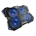 'Woxter GM26 – 029 – Base de Refroidissement pour Ordinateur Portable Ordinateur Portable de 10 à 17, avec Deux Ports USB 2.0, 4 Ventilateurs, 1200 RPM Noir et Bleu