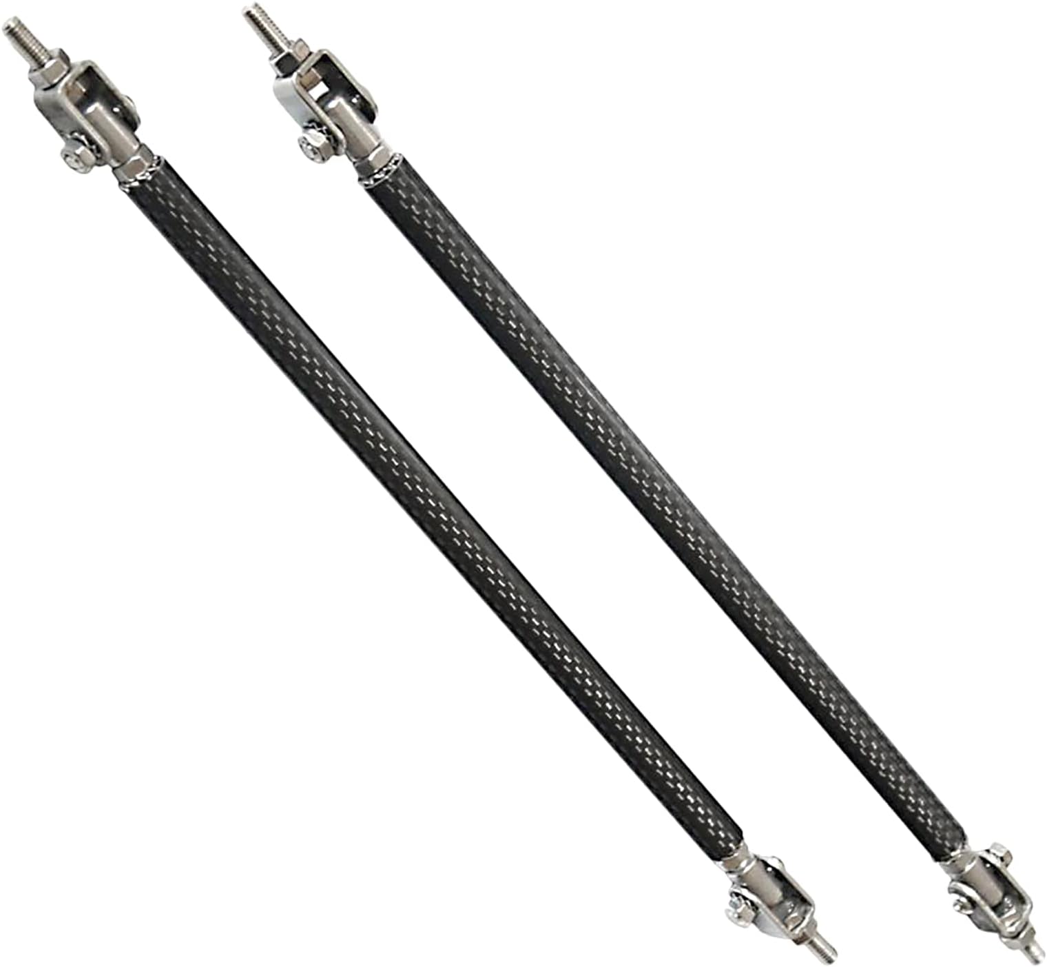 2PCS Adjustable Carbon Front Black Bumper Lip Splitter Strut Rod Tie Support Bars Replacement fit for Universal 150mm/5.91”