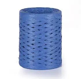 Fios de artesanato de ráfia para trançar, fio de papel forte e durável para chapéus de verão, sacolas e acessórios de praia (azul)