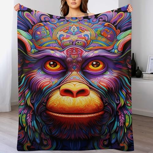 Couverture polaire singe chaude douce moelleuse 130x150 pour lit