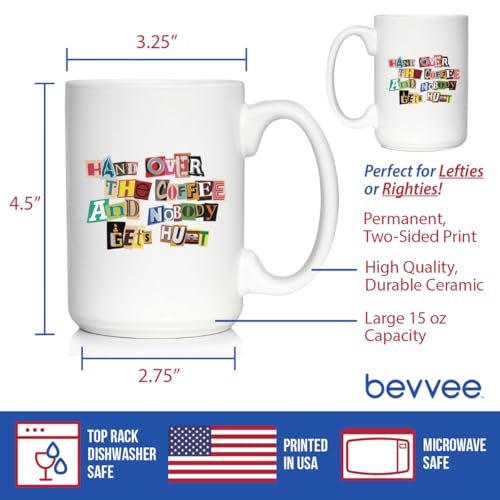 Taza de café Bevvee 15oz cerámica blanca miniatura 4