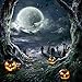 SJOLOON Halloween Backdrop for Photography Horror Night Background Scary Pumpkin Moon Backdrop for Party Decoration Supplies Studio Props 11897 (10x10FT)