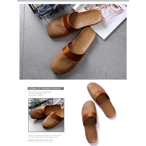 Woven Sandals Women Closed Toe Soft Sole Indoor Bedroom Slippers Home Floor Linen Slippers Summer Grass Sandals3