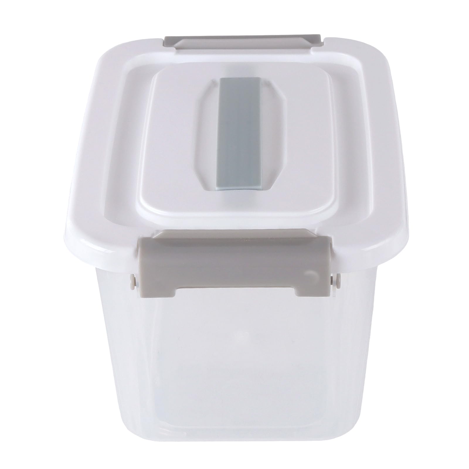 8 scatole di plastica impilabili con coperchio, 5 l, scatole di plastica trasparente con clip di chiusura, 25 x 18 x 15 cm, per cucina, garage e materiale fai da te