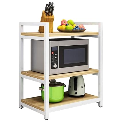 INDIAN DECOR. 46200 Kitchen Shelf 3 Layers Microwave Oven Rack Floor-Standing Oven Rack Multifunction Coffee Machine | Tableware Storage Rack | Spice Rack - Made in India!