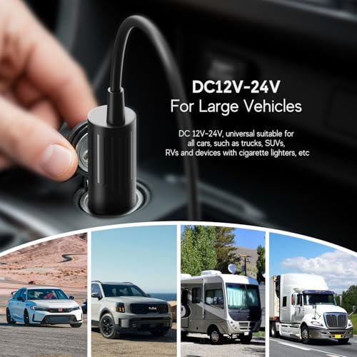 Image of 100W USB C Car Charger DC to DC Adapter for Anker SOLIX C200 C300 Jackery Explorer 240 V2 Portable Power Station DJI Mavic 3 Pro /Mavic 4 Pro Drones Handheld Gaming PC Charging Station USB Cable