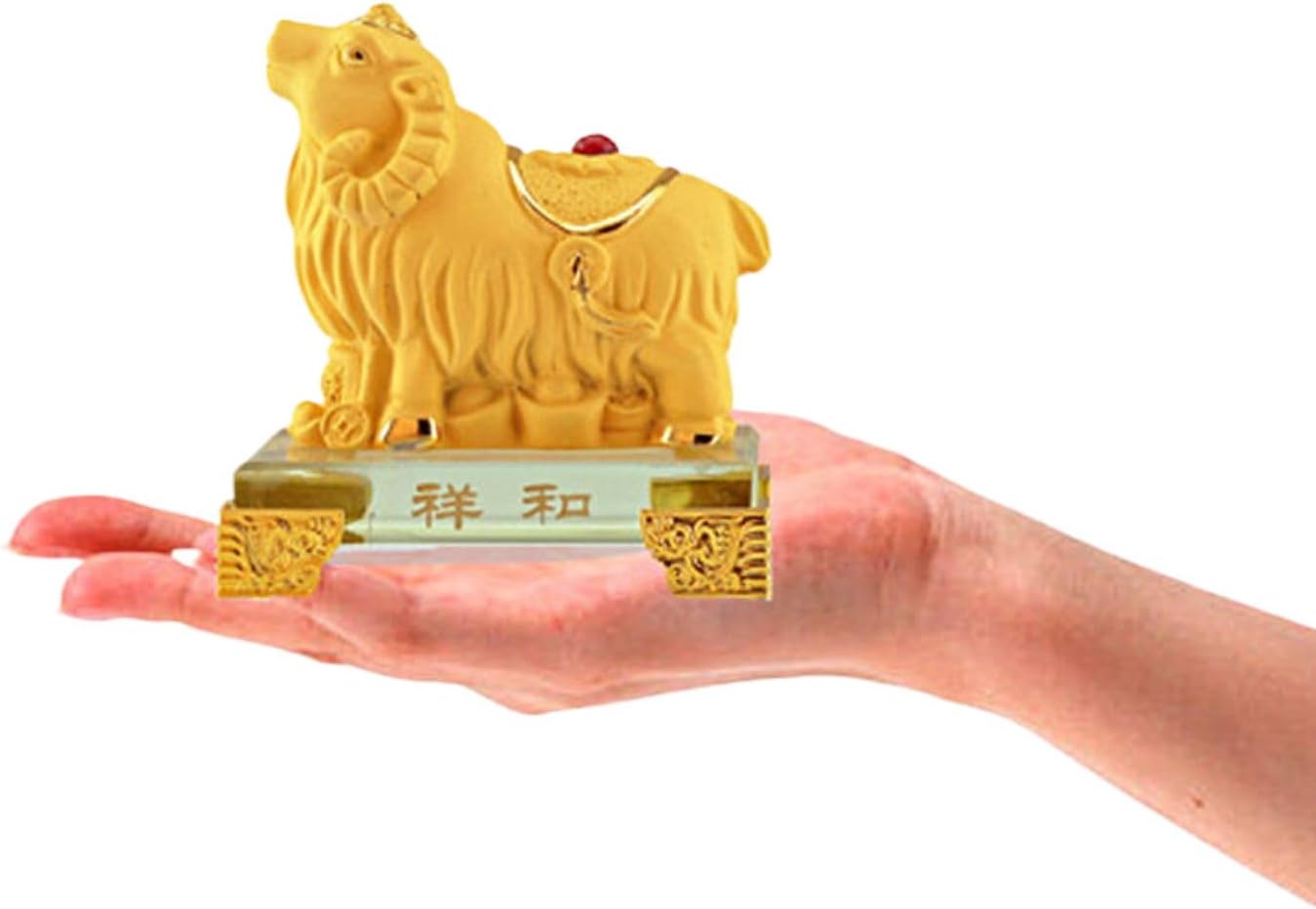 沙金 Brass Chinese Zodiac Feng Shui Figurine Deco, 十二生肖树脂工艺品小摆件 Feng Shui Figurine Home Office Decor Chinese Gifts 全套鼠牛虎兔龙蛇马羊猴鸡狗猪 9148