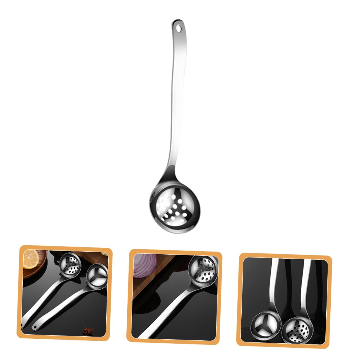 Unomor Multi Use Oil Separator Spoon Non Stick Skimmer for Hot Pot and Household Use Easy to Clean Dishwasher Colander for Dining and Cooking