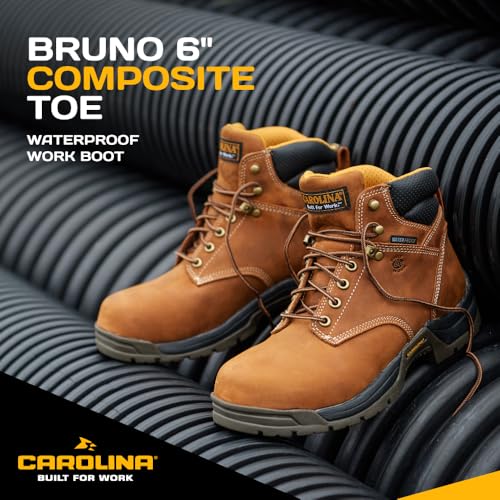 Carolina Bruno Lo 6" Composite Toe Waterproof Work Boots for Men - Cushion Insole, AG7 Footbed, and Oil- and Slip-Resistant Rubber Outsole, EH-Rated2