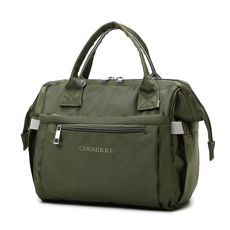 Image of Winnies Diaper Bag Mummy Tote for Baby Care | Multifunction Travel Nappy Tote with Zipper Closure | Large Capacity Hand-Carry Mother Bags for Newborn Essentials & Hospital Use (Green)