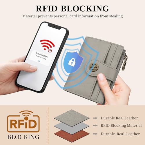 Image of Slim Leather Wallet Women,Small Compact Card Holder Wallet